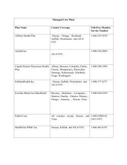 MCO Service Areas with Member Services Numbers