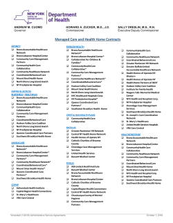 Managed Care Health Home Contracts