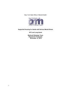OMH Supported Housing For Adults With Serious Mental Illness - New York City and Long Island