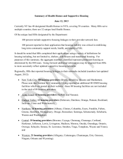 Summary of Health Homes and Supportive Housing