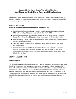 Billing Guidance issued April 2015