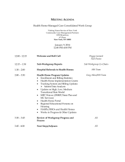 January 9, 2014 - Agenda