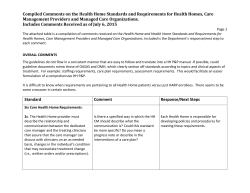 July 8, 2015 - Compilation of Comments to HH MCO Standards