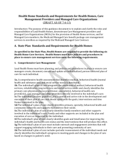 July 8, 2015 - DRAFT MCO and CM Standards