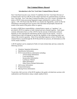 August 26, 2014 &ndash; The Criminal History Record, Introduction to the New York State Criminal History Record