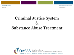March 5, 2013 &ndash; Criminal Justice System and Substance Abuse Treatment, OASAS