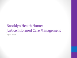 April 28, 2015 - Brooklyn Health Home: Justice Informed Care Management, Hannah Loeffert