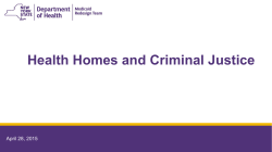 April 28, 2015 - Health Homes and Criminal Justice, NYS DOH-OHIP