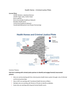 March 17, 2015 - Health Home and Criminal Justice Summary