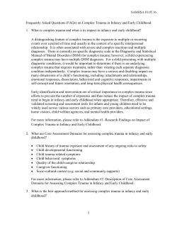 Complex Trauma FAQs Infants and Young Children Assessments