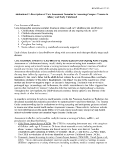 CMS Addendum 2 - Description of Core Assessment Domains for Assessing Complex Trauma in Infancy and Early Childhood