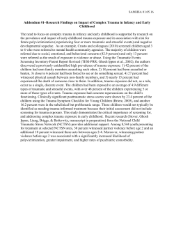 CMS Addendum 1 - Research Findings on Impact of Complex Trauma in Infancy and EC