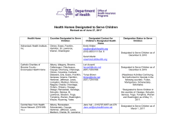 Designated Children's Health Homes &ndash; March 18, 2016