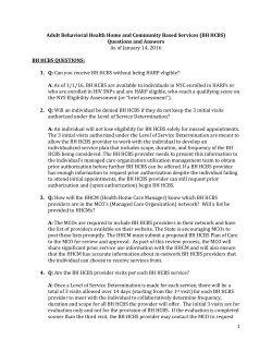 BH HCBS POC Workflow Questions and Answers
