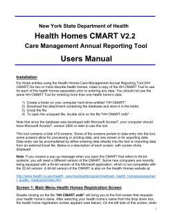 Health Home Care Management Reporting Tool ( HH-CMART) User Guide v2.2