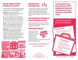 CPR Equipment Required in Restaurants, Bars, Theaters and Health Clubs