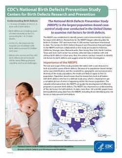 National Birth Defects Prevention Study Accomplishments