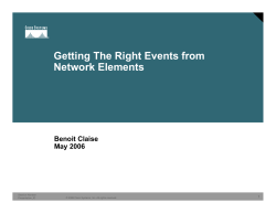 Getting The Right Events from Network Elements