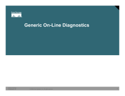 Generic On-Line Diagnostics