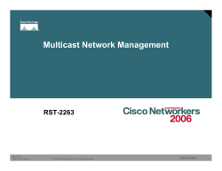 Multicast Network Management