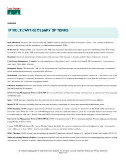IP Multicast Glossary of Terms