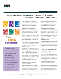 Cisco Childcare Center: Cisco IOS Multicast Connects Parents with Their Children