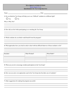 Questionnaire for Tea Group