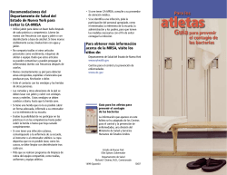 Para los atletas: Gu a para prevenir el contagio de las bacterias