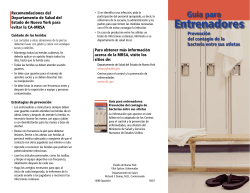 Gu a para Entrenadores: Prevenci n del contagio de la bacteria entre sus atletas