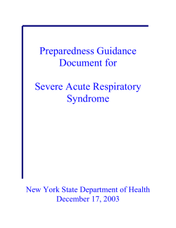 New York State Department of Health SARS Guidance Document