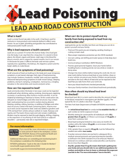 Lead Poisoning: Lead and Road Construction