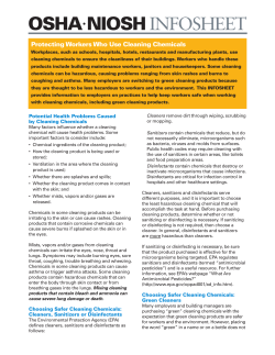 Protecting Workers Who Use Cleaning Chemicals