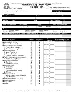 Occupational Lung Disease Physician Reporting Form