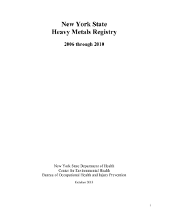 New York State Heavy Metals Registry, 2006 through 2010