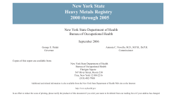 New York State Heavy Metals Registry, 2000 through 2005