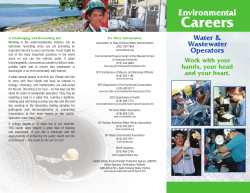 "Brochure: Environmental Careers - Water Wastewater Operators"