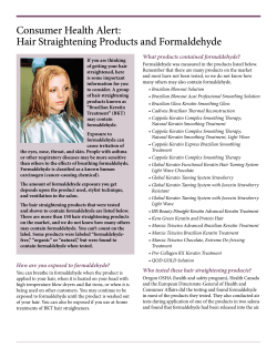 Consumer Health Alert: Hair Straightening Products and Formaldehyde