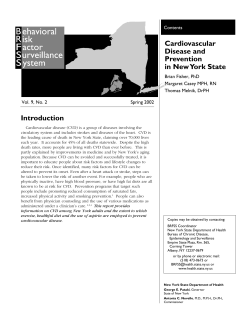 Cardiovascular Disease and Prevention in New York State - Spring 2002 Vol. 9, No. 2