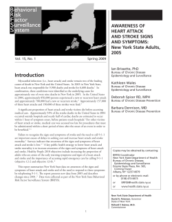 Awareness of Heart Attack and Stroke Signs and Symptoms: New York State Adults, 2005
