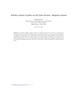 Evans Function Review