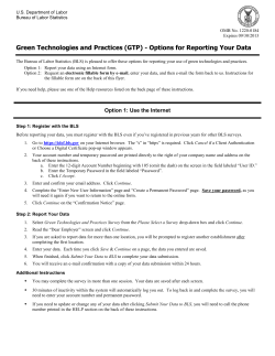 Internet Reporting Instructions