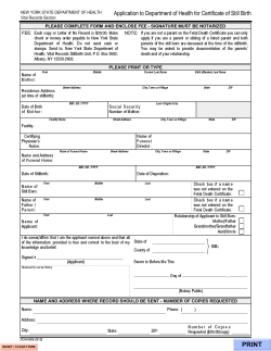 DOH-5056 - Application for Copy of Certificate of Still Birth