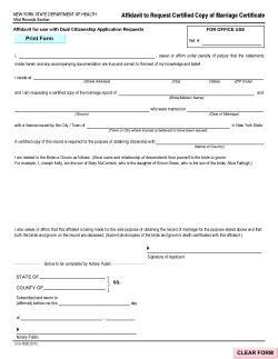 Affidavit to request marriage certificate for dual citizenship
