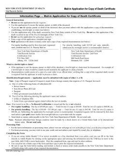 application for a death certificate