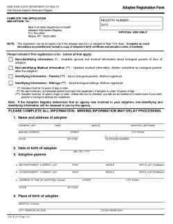 Adoptee Registration Form