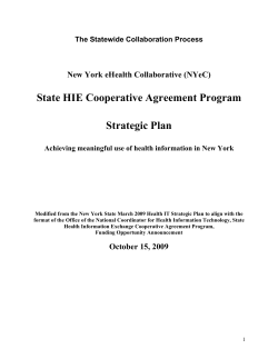 New York State's Health IT Strategic Plan