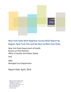New York State Birth Registrar Survey Brief Report by Region: New York City and the Rest of New York State, April 2014