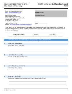 SPARCS Data Request Application
