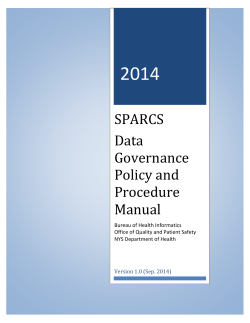 Data Governance Policy and Procedure Manual