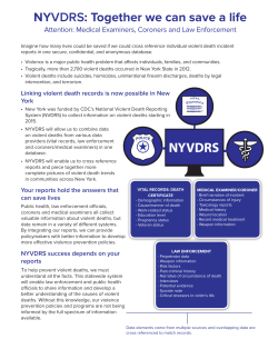 Fact Sheet: New York Violent Death Reporting System